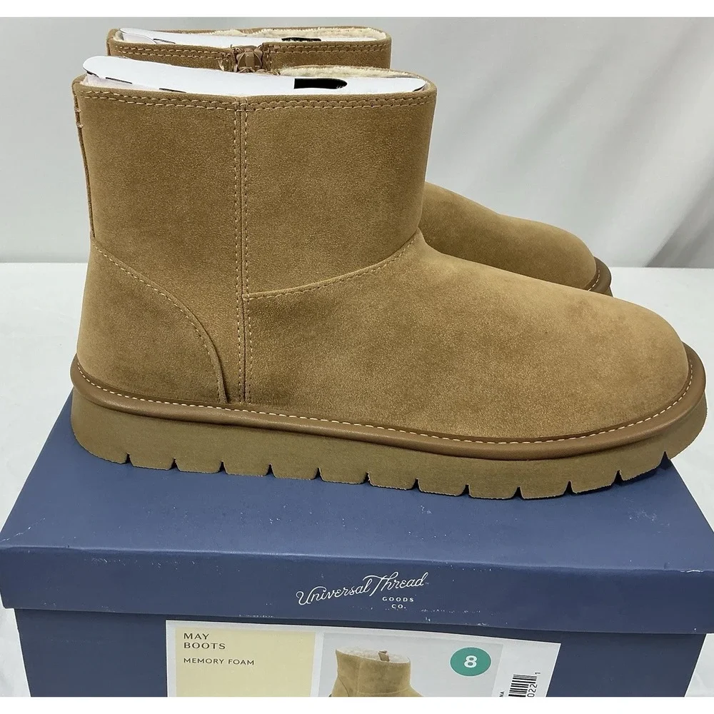 Universal Thread Women's‎ Tan May Suede Booties with Memory Foam Insole NWT SZ 8